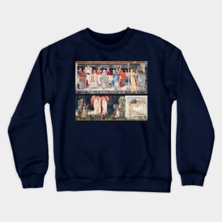 Quest for the Holy Grail,Knights of the Round Table ,Strange Damsel,Vision of the Angels to Galahad,Bors and Perceval Crewneck Sweatshirt